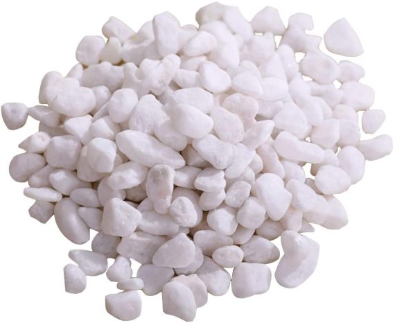 Snow white pebbles 1-2cm 20kg bag